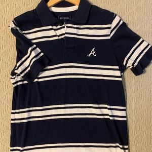 Atlanta Braves striped polo